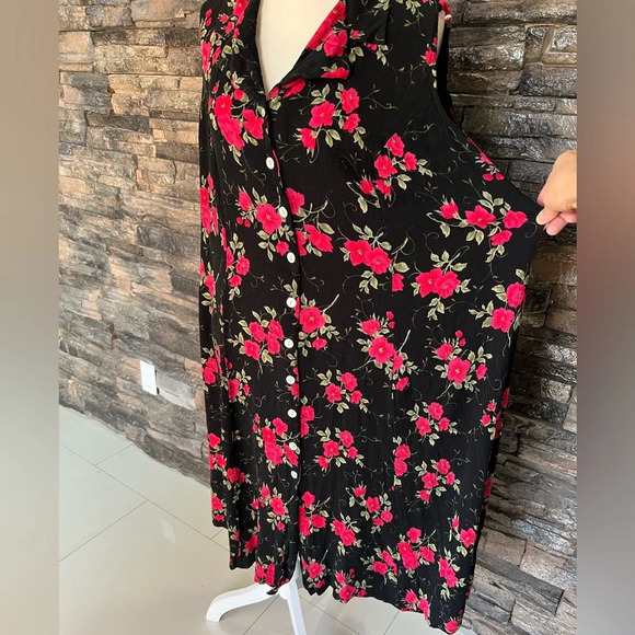 Floral Black and Pink Women's Dress - Picture 7 of 12